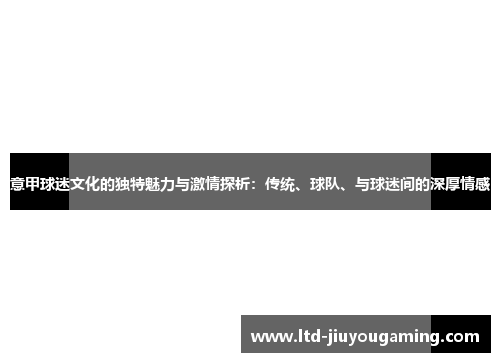 意甲球迷文化的独特魅力与激情探析：传统、球队、与球迷间的深厚情感